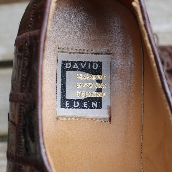 Genuine Crocodile Skin Patchwork Derby, David Eden, Men's 8.5 US, EUC - Picture 10 of 15